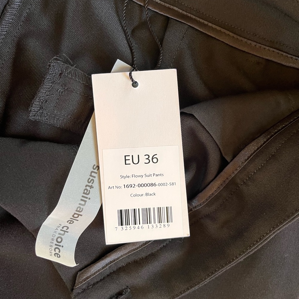 NA-KD x Angelica Blick Women’s Flowy Suit Pants Black US 6/Eu36 High Waisted NWT - Picture 5 of 9